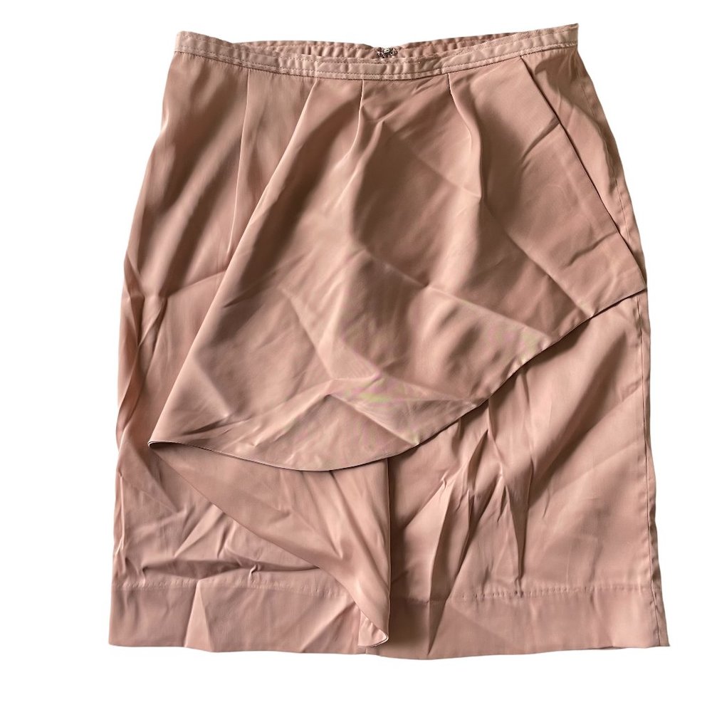 Foreign Exchange Front Ruffle Straight Pencil Pink Nude Skirt. sz XS (0008)